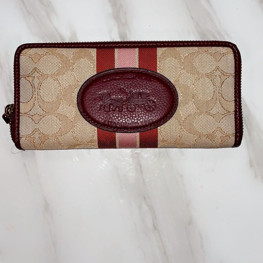 COACH Signature Jacquard Horse and Carriage Wallet